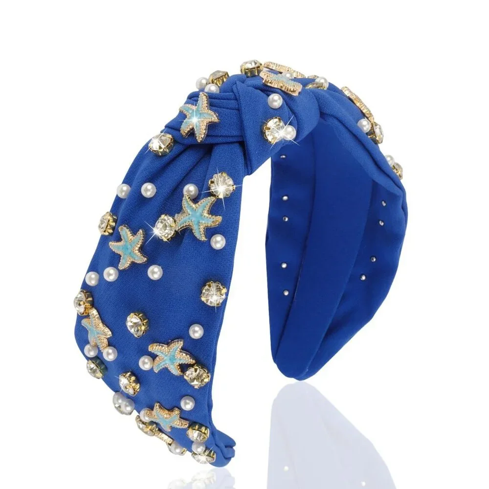 A346-G • Royal Blue Starfish Embellished Headband